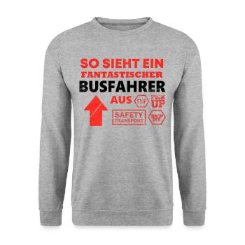 C’est ce qu’un chauffeur de bus a l’air de dire - Sweat-shirt Unisexe - gris chiné - Devant - Alina (178cm) & Michal (187cm)