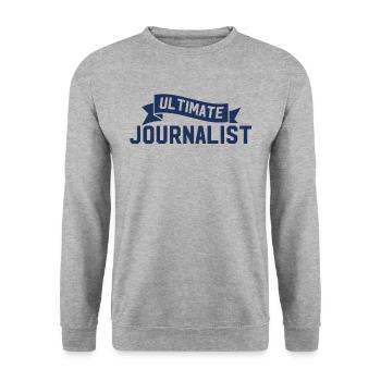 Editor Press Member Reporter Journalist Director - Unisex Sweatshirt - salt & pepper - Front - Alina (178cm) & Michal (187cm)