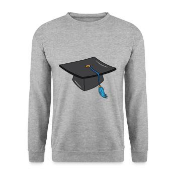 Doktorhut Student Doctoral Studies Abitur Degree - Unisex Sweatshirt - salt & pepper - Front - Alina (178cm) & Michal (187cm)