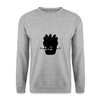 Cactus - Cactus - Drôle - Drôle - Sweat-shirt Unisexe - gris chiné - Devant - Alina (178cm) & Michal (187cm)