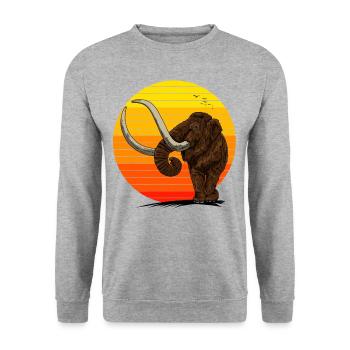 Beautiful mammoth in the sun Gift idea made of ice - Unisex Sweatshirt - salt & pepper - Front - Alina (178cm) & Michal (187cm)
