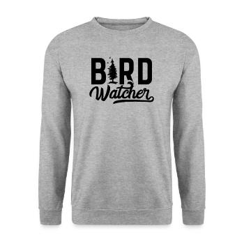Bird Bird Watching Ornithologist Flight - Unisex Sweatshirt - salt & pepper - Front - Alina (178cm) & Michal (187cm)