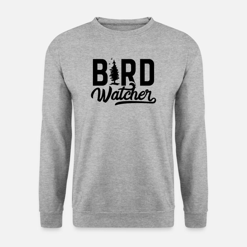 Vogel Vögel beobachten Vogelkunde Ornithologe Flug - Unisex Pullover - Weißgrau meliert