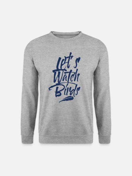 Beobachten Ornithologie Ornithologe Vogel Vögel - Unisex Pullover - Weißgrau meliert