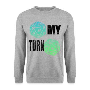 My turn My turn Dice Dice dice games - Unisex Sweatshirt - salt & pepper - Front - Alina (178cm) & Michal (187cm)
