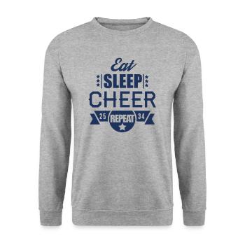 Hobby Cheerleading Cheerleader Sport Cheerlead - Unisex Pullover - Weißgrau meliert - Vorne - Alina (178cm) & Michal (187cm)
