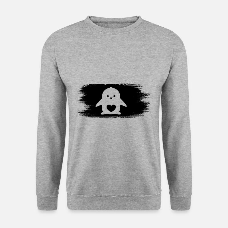 Pinguin - penguin - Unisex Pullover - Weißgrau meliert