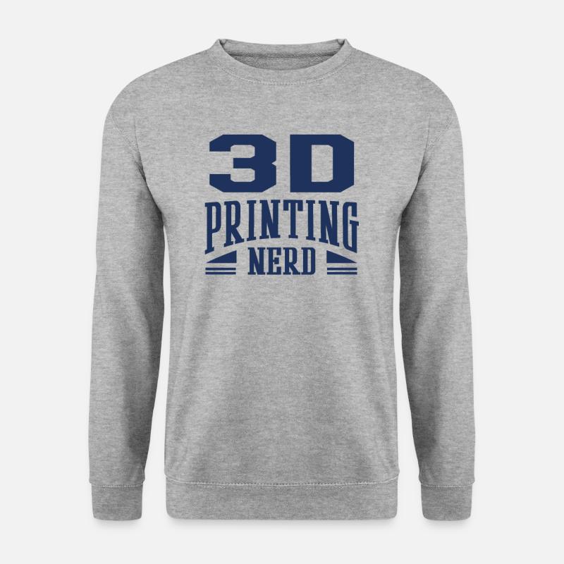 3D-udskrivning - Unisex sweater - hvidgrå meleret