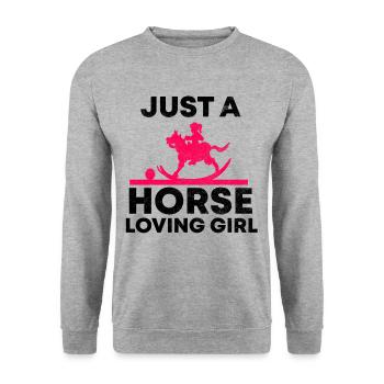 Chevaux - Sweat-shirt Unisexe - gris chiné - Devant - Alina (178cm) & Michal (187cm)
