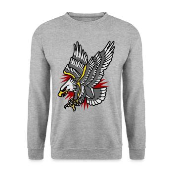 SOON EAGLE TATTOO - Unisex Sweatshirt - salt & pepper - Front - Alina (178cm) & Michal (187cm)