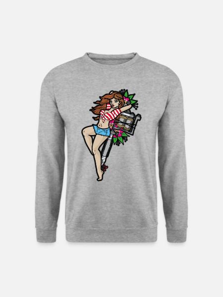 PIN UP GIRL TATTOO - Unisex Sweatshirt - salt & pepper