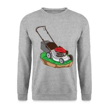 Lawn Mowing Lawn Mower Garden Gardener Lawn Tractor - Unisex Sweatshirt - salt & pepper - Front - Alina (178cm) & Michal (187cm)