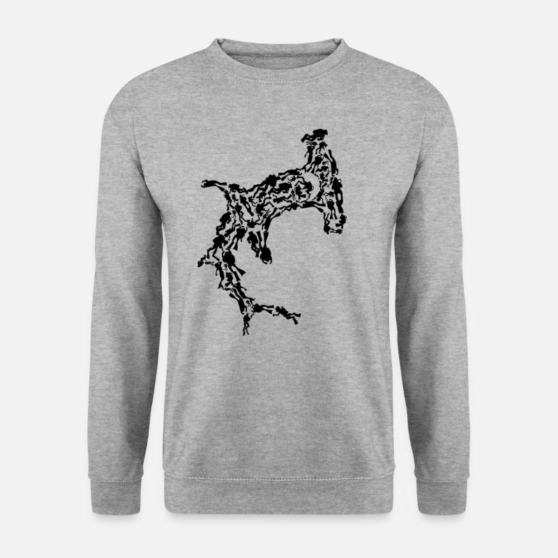 Taucher tauchen Hai - Unisex Pullover - Weißgrau meliert