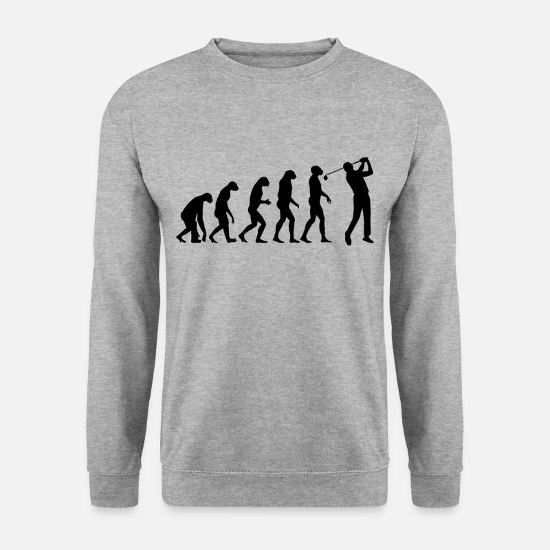CROSSGOLF EVOLUTION Golfer Geschenk Golfspieler - Unisex Pullover - Weißgrau meliert