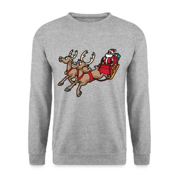 Santa Claus with reindeer and sleigh - Unisex Sweatshirt - salt & pepper - Front - Alina (178cm) & Michal (187cm)