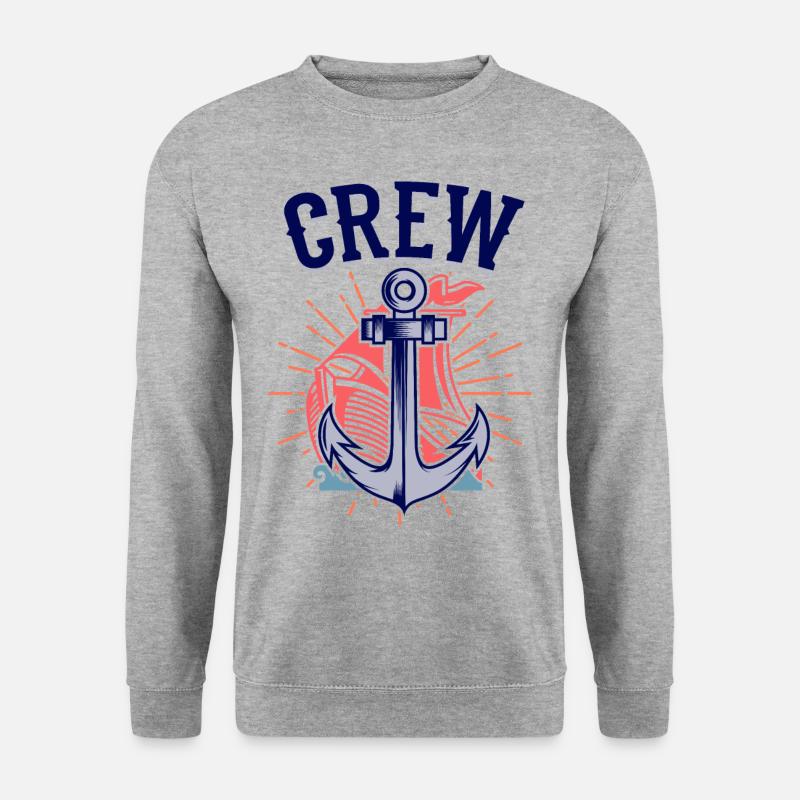 CREW ANKER Vintage SEGELCREW Segeln Teambuilding - Unisex Pullover - Weißgrau meliert