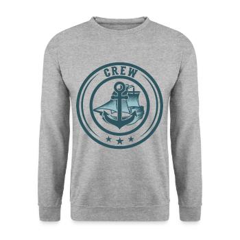 CREW SEGELSCHIFF SEGELCREW Segeln Teambuilding - Unisex Pullover - Weißgrau meliert - Vorne - Alina (178cm) & Michal (187cm)