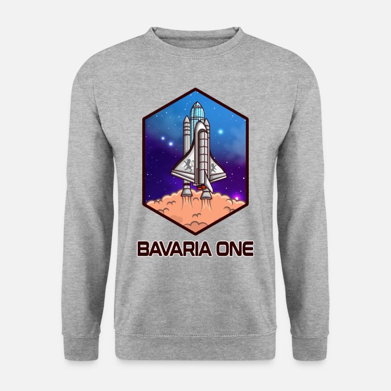 BAVARIA ONE Raumfahrt Bayern Geschenk - Unisex Pullover - Weißgrau meliert