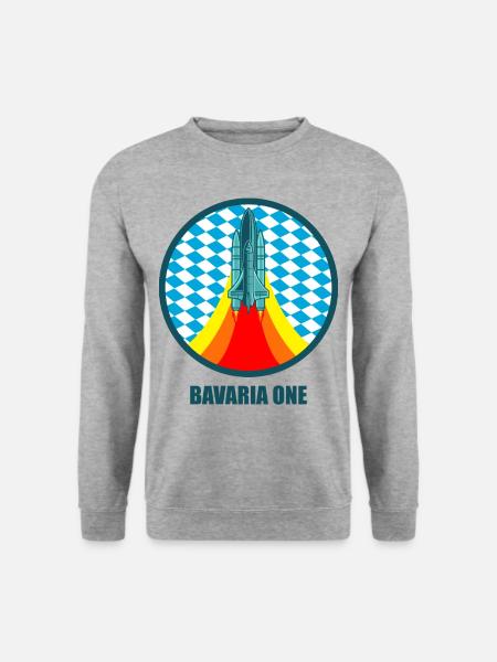 BAVARIA ONE Raumfahrt Bayern Geschenk - Unisex Pullover - Weißgrau meliert