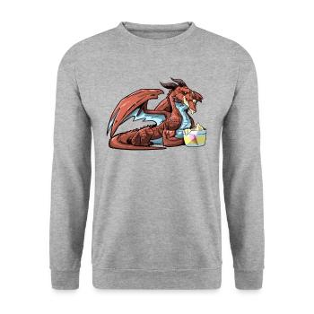 Grand dragon diabolique aime la glace - Sweat-shirt Unisexe - gris chiné - Devant - Alina (178cm) & Michal (187cm)