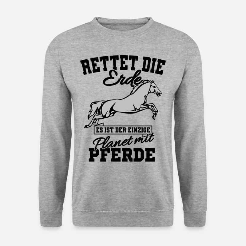 Pferdespruch Pferdesprüche Geschenkidee - Unisex Pullover - Weißgrau meliert