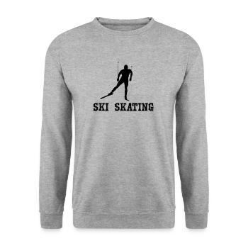 Ski Skating - Unisex Pullover - Weißgrau meliert - Vorne - Alina (178cm) & Michal (187cm)