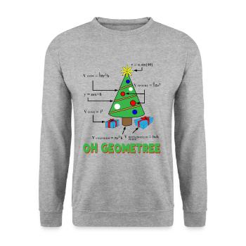 Geometrie Mathelehrer Mathe Weihnachten - Unisex Pullover - Weißgrau meliert - Vorne - Alina (178cm) & Michal (187cm)
