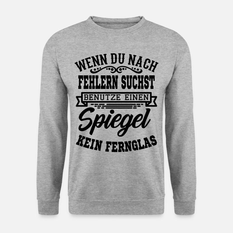 Lustiger Spruch T-Shirt Geschenkidee - Unisex Pullover - Weißgrau meliert