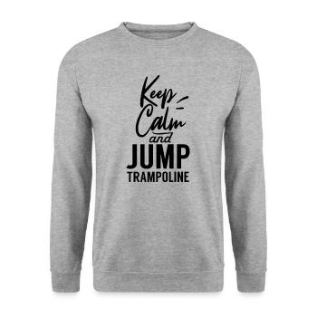 Trampolin springen - Unisex Pullover - Weißgrau meliert - Vorne - Alina (178cm) & Michal (187cm)