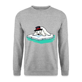 Ours polaire ours ours Fantasy enfants Arctique - Sweat-shirt Unisexe - gris chiné - Devant - Alina (178cm) & Michal (187cm)