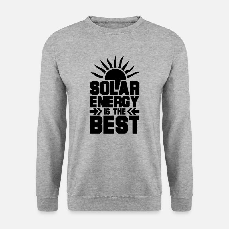 Klima Solar Solarenergie Solaranlage Grüner Strom - Unisex Pullover - Weißgrau meliert