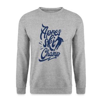 Après les skis, fête de la bière après l'équipe de ski après le ski - Sweat-shirt Unisexe - gris chiné - Devant - Alina (178cm) & Michal (187cm)