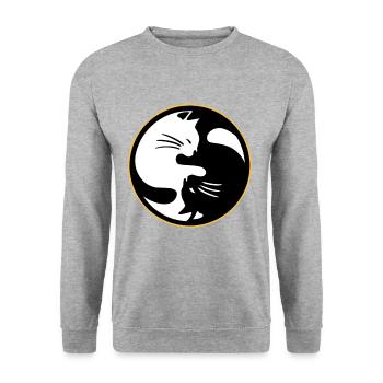 Yin Yang Twin Cat Yin Yang Twin Cat - Unisex Sweatshirt - salt & pepper - Front - Alina (178cm) & Michal (187cm)