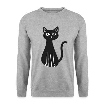 Chaton Miaou Chat Cadeau d’anniversaire Chats - Sweat-shirt Unisexe - gris chiné - Devant - Alina (178cm) & Michal (187cm)