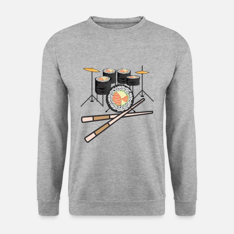 Sushi Drums Schlagzeug - Unisex Pullover - Weißgrau meliert