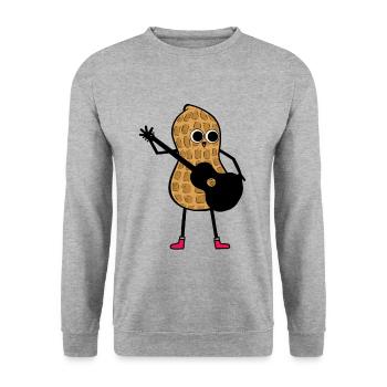 Guitar Peanut Nut Rock n Roll Street Musician - Unisex Sweatshirt - salt & pepper - Front - Alina (178cm) & Michal (187cm)