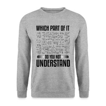 Drôle mathématique disant - Sweat-shirt Unisexe - gris chiné - Devant - Alina (178cm) & Michal (187cm)