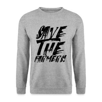 Farmers Protest Demo Farmer Protest Farmers Tractor - Unisex Sweatshirt - salt & pepper - Front - Alina (178cm) & Michal (187cm)
