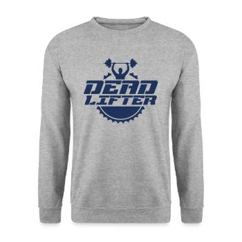 Kreuzheben Gym Deadlift Deadliften Kreuzheber - Unisex Pullover - Weißgrau meliert - Vorne - Alina (178cm) & Michal (187cm)