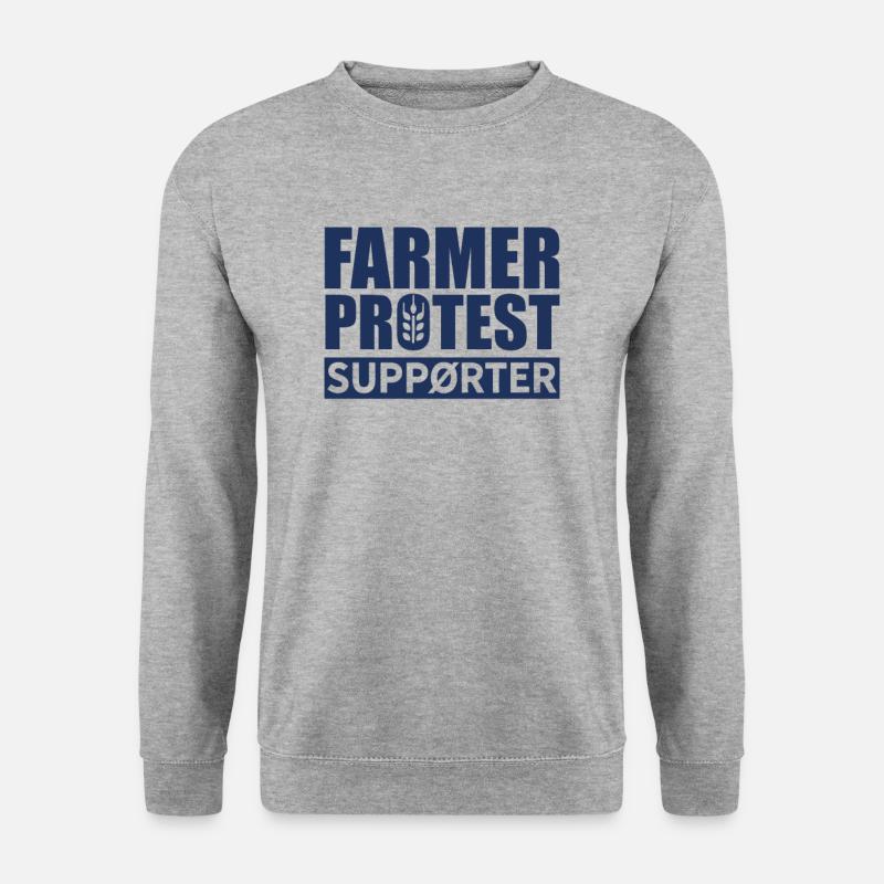 Bauernprotest - Unisex Pullover - Weißgrau meliert
