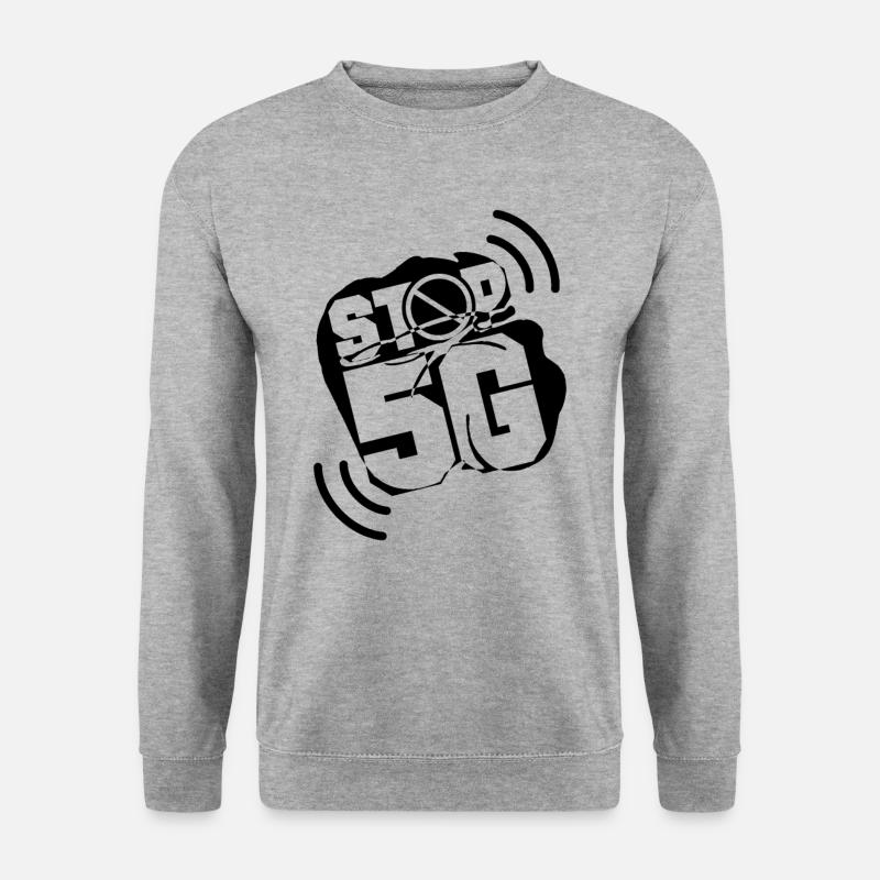 Stop 5G - Unisex Pullover - Weißgrau meliert