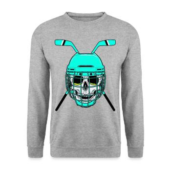 Joueur de hockey hockey hockey sur glace rondelle club sportif - Sweat-shirt Unisexe - gris chiné - Devant - Alina (178cm) & Michal (187cm)