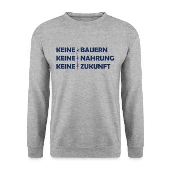 Protest Bauernprotest Demonstration Landwirt Bauer - Unisex Pullover - Weißgrau meliert - Vorne - Alina (178cm) & Michal (187cm)