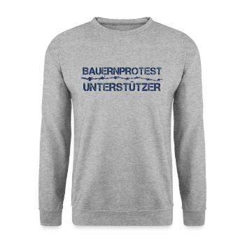 Demonstration Landwirt Protest Bauernprotest Bauer - Unisex Pullover - Weißgrau meliert - Vorne - Alina (178cm) & Michal (187cm)