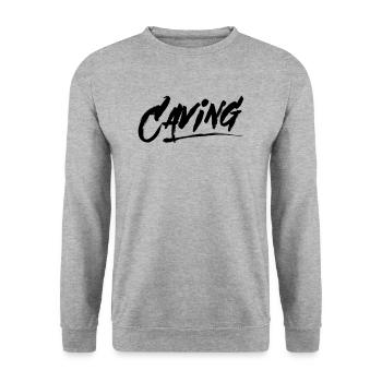caving - Unisex Sweatshirt - salt & pepper - Front - Alina (178cm) & Michal (187cm)