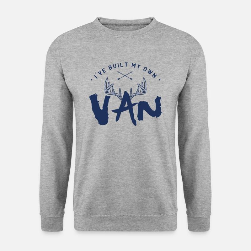 Wohnmobil Umbauen Team Campervan Selbstgebaut - Unisex Pullover - Weißgrau meliert
