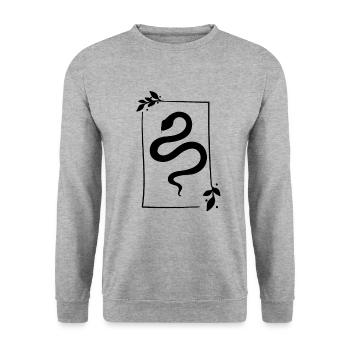 Schlange - Snake - Unisex Pullover - Weißgrau meliert - Vorne - Alina (178cm) & Michal (187cm)