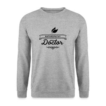Naturheilkunde Heilpraktiker Alternative Medizin - Unisex Pullover - Weißgrau meliert - Vorne - Alina (178cm) & Michal (187cm)