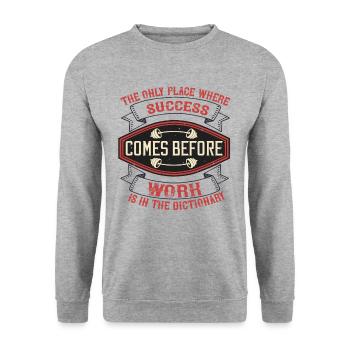 Fitness fitness musculation disant - Sweat-shirt Unisexe - gris chiné - Devant - Alina (178cm) & Michal (187cm)