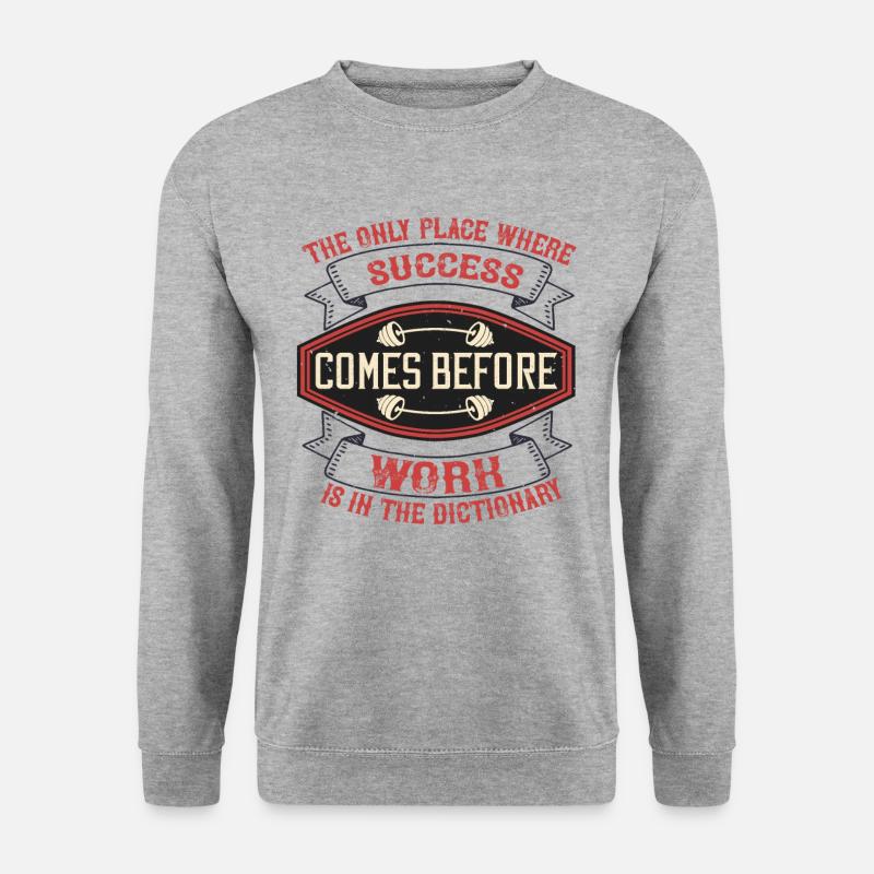Kraftsport Fitness Spruch - Unisex Pullover - Weißgrau meliert